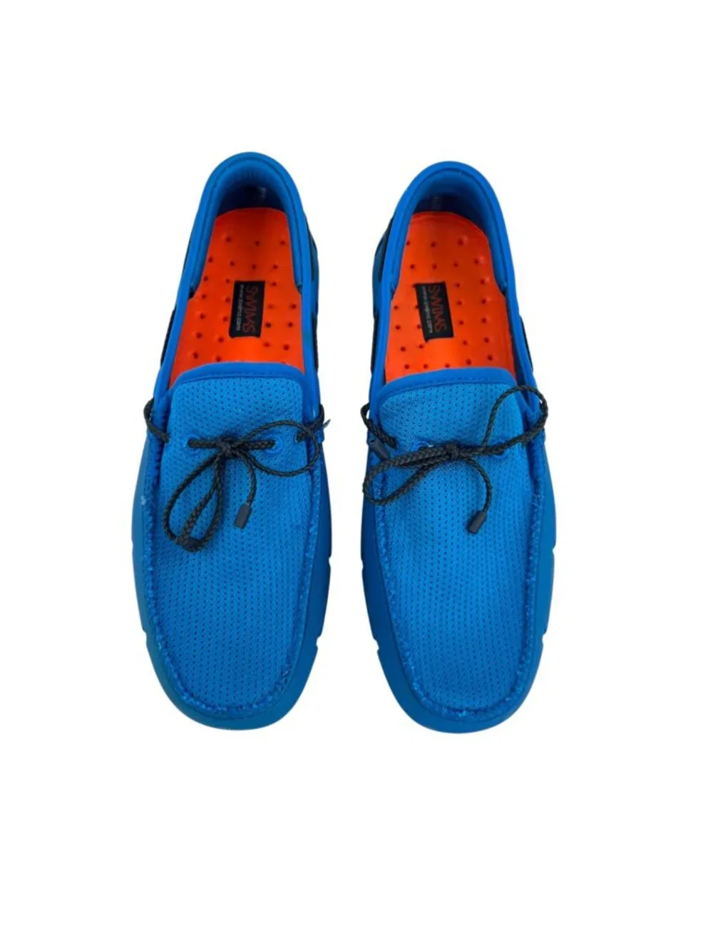 Swims Mens Braided Lace Blue Perforated Rubber Loafers Size 7 Water-Friendly
